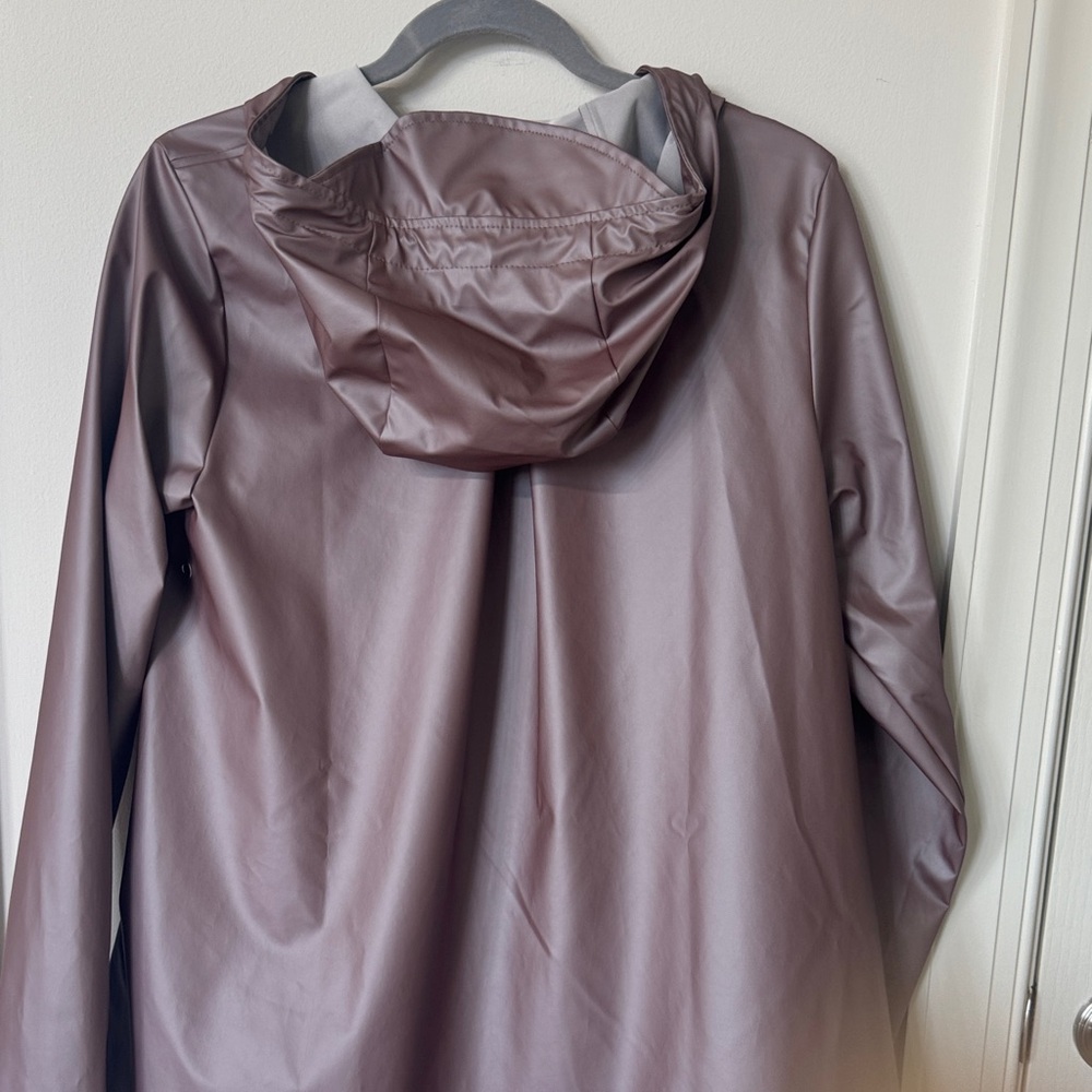 Rains Mauve Brown Hooded Trench Coat - Picture 3 of 5